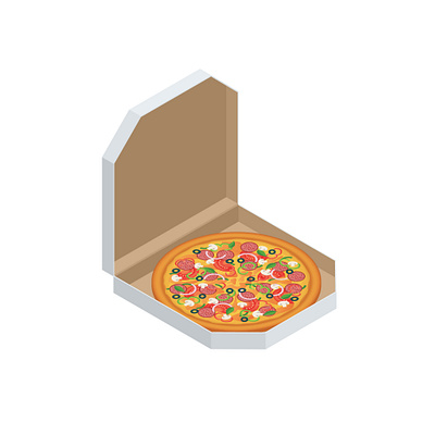 Fast food pizza delivery online service illustration isometric online order pasta pepperoni phone pizza pizzeria restaurant service servise shop slice vector