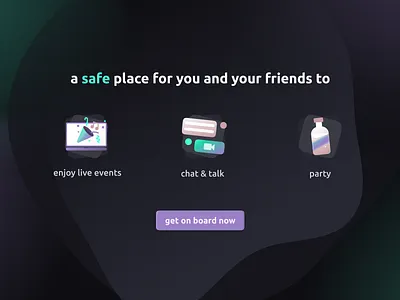 CTA block for an online night club cta figma icon ui webdesign