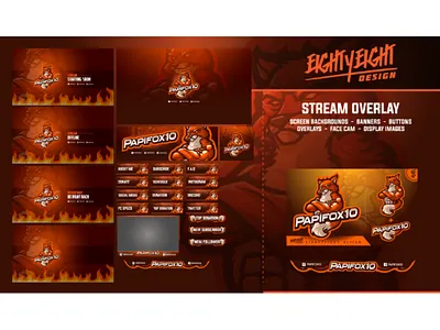 Custom Stream Twitch Overlay for Papifox10 banner gfx for streamer graphics for streamer mixer overlay panel revamp stream stream overlay streaming streaming graphics streaming overlay twitch twitch overlay