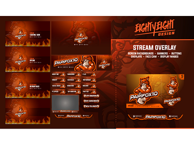 Custom Stream Twitch Overlay for Papifox10 banner gfx for streamer graphics for streamer mixer overlay panel revamp stream stream overlay streaming streaming graphics streaming overlay twitch twitch overlay