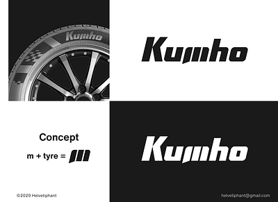 Kumho Tyre - proposal brand design branding custom lettering hidden meaning kumho tyre logo logo design logo design concept logo designer logotype m logo manufacturer typography tyre wordmark