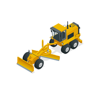 Isometric Graders used in the construction and maintenance of di concept construction design dirt flat graders graders icon illustration isometric machinery vector