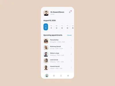 Mobile app for the dentist animation appointment calendar dentist details page doctor health app healthcare interaction ios medical app medicine mentalstack mobile app motion notes patients schedule tags user account