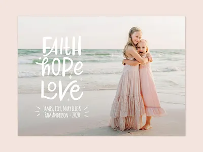 Faith Hope Love Lettering Photo Card for Minted bible study christmas christmas card christmas lettering faith hand drawn hope lettering love minted minted card minted challenge minted photo card photo card religion religious religious quote
