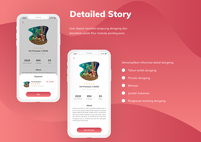 Detail Story UI Design design icon illustration ios mobile typography ui uiuxdesign ux vector