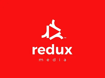Redux media app branding design icon identity logo logomark minimalist play button video videography workmark
