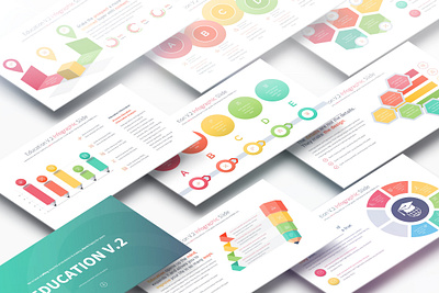 Education V.2 - PowerPoint Infographics Slides backtoschool book business campus children courses creative educate education infographics internet lab modern pitch powerpoint presentation school student teacher