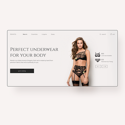 Lingerie online shop concept ui web