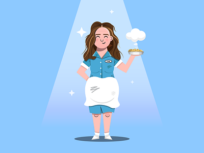 Sugar, butter, flour broadway character design digitalart flat icon illustration illustrator jenna musical outline pie show simple star sugar theatre vector waitress westend