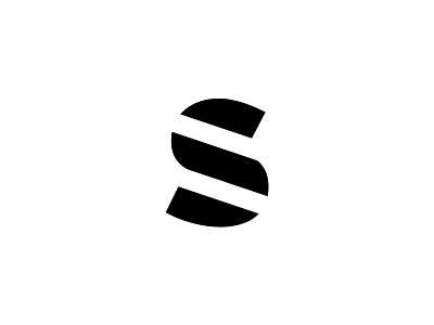 Letter S Minimalistic Three Lines and black bold design diagonal geometric icon letter lines logo stripe stripes three white