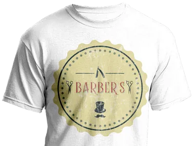 Retro barbershop t-shirt barbershop logo mustache old printing retro scissors straight razor t shirt vintage