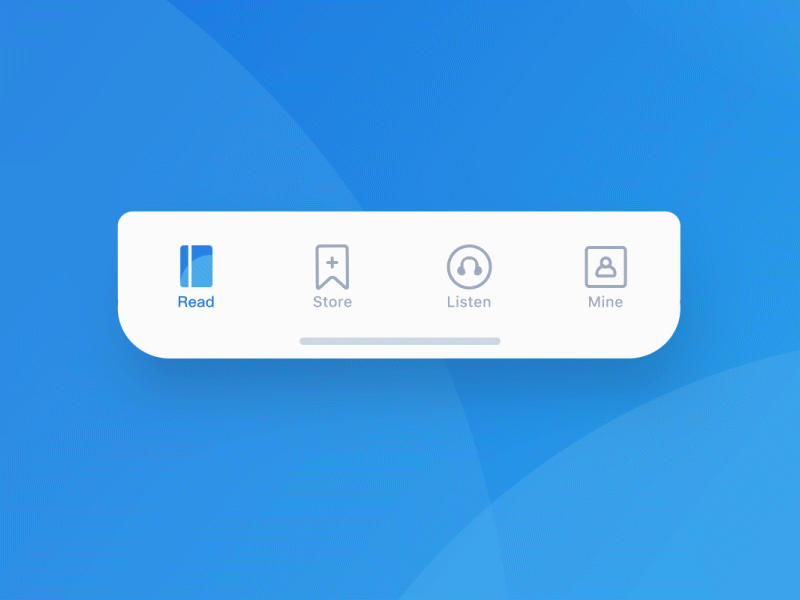 Tab Bar Motion Design 02-Reading APP Tab Bar app design icon motion tabbar ui ux