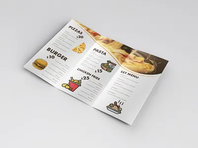 Restaurant Menu Trifold brochure branding brochure brochure design brochure template fashion food free brochure free download illustration trifold brochure