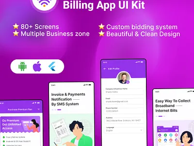 Broadband Internet Billing App UI Kit billingsoftwere broadbandinterent internatebilling