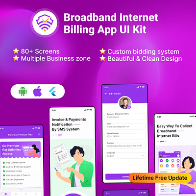 Broadband Internet Billing App UI Kit billingsoftwere broadbandinterent internatebilling