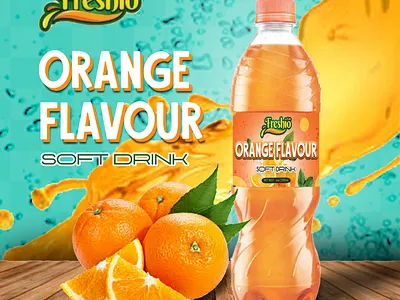 Orange Flavour Soft Drink Bottle Lable Design adobe illustrator adobe photoshop bottle box packaging branding design graphic design illustration label label and packaging logo orange orange flavour packaging soda bottle vector