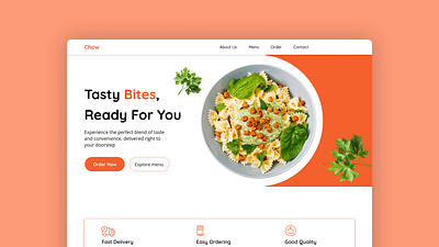 Chow || Restaurant website creative design culinary design design e commerce food branding food web design foodie design hero section illustration landing page ui ui design user interface visual design