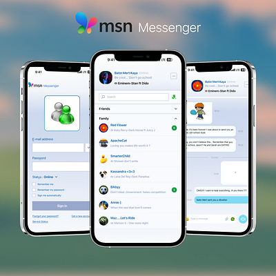 MSN Messenger live re-design app. app figma messenger mobile msn ui ux windows