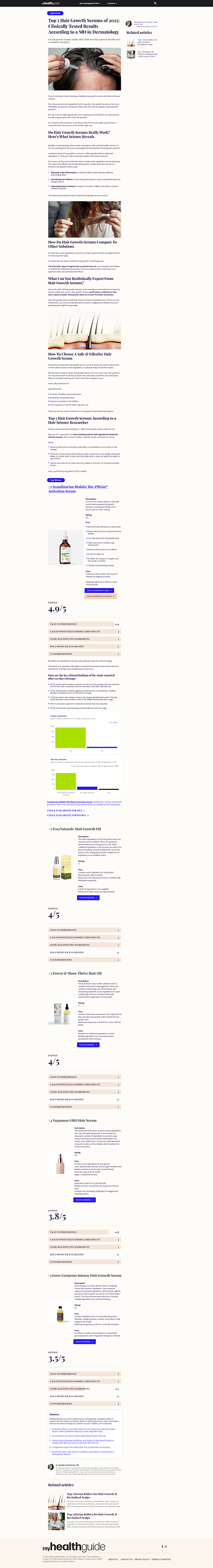 Top 5 Hair Growth Serum - Funnelish adv advertorial design designing funnel funnel funnelbuilder funnelish hair page product sales sales funnel