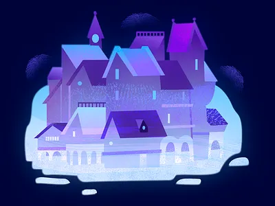 New Year 2025 city illustration new year night time snow vector winter