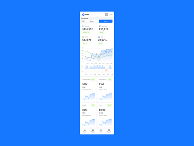 Dashboard mobile Ztool app mobile ui