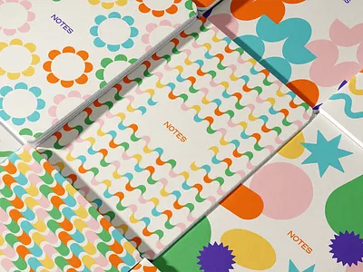 Notebook Surface Pattern Design design floral geometric graphic design greeting card illustration journal notebook notepad pattern pattern design retro shapes silly sketchbook stationery surface pattern surfing waves wavy