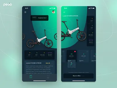 Pedo - A Bike Rental App (Part 1) bike app bike rental bike rental app dark mode app ios app rental app