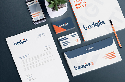 Logotype + Stationery design for b.edgile brand colors brand design brand identity branding branding design clean color palette colorscheme flat design flat design flatdesign logo design logodesign logotype minimal minimalist mockup modern design stationery wordmark