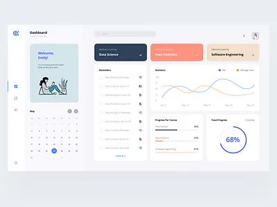 Machine Learning Dashboard dashboard design dashboard ui data science course design dribbble education panel machine machine learning machinelearning online course panel panel design ui user experience user interface ux web panel webdesign
