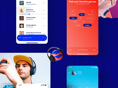 Sounds® app app design clean design grid interface music music app music player sound sounds ui ux