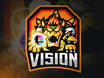 vision2 art bowser branding characters cool design esports esports logo esports mascot gaming logo illustration logo mascot smash bros sports sports logo typography vector