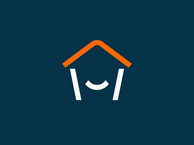 House Brandmark arrow branding graphicdesign happy house house logo icon linework logo minimal simple smile