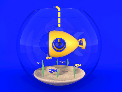 Yellow Submarine 3d c4d cinema 4d mograph redshift submarine