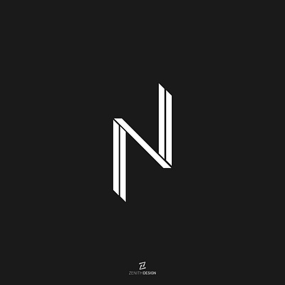 "N" Logo Design dark lettermark logo simple logo