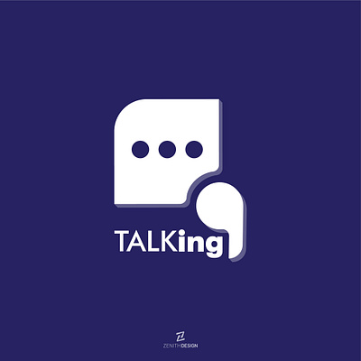 TALKing Logo Design blue logo mark simple logo talk