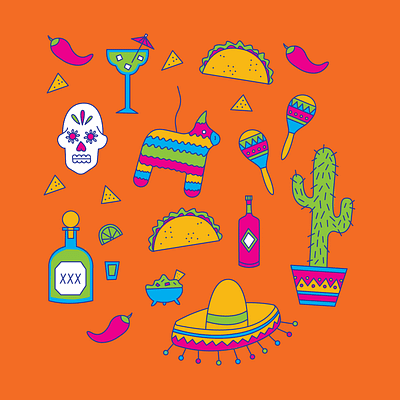 Cinco de Mayo bright palette cinco de mayo holiday illustration