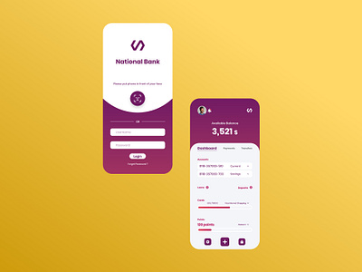 Bank App adobe xd app branding concept design logo redesign ui ux xd