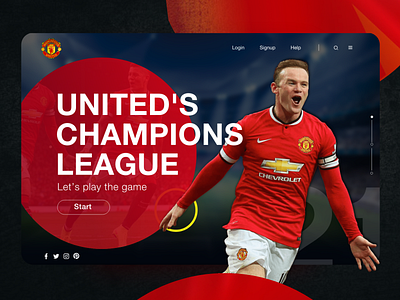 footballUI branding champions league concept concept design creative design designs football football club landing league manchester united soccer ui uiux webdesign website