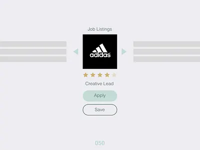 DailyUI #050 Job Listing 050 50 adidas brand button challenge clean dailyui dailyui050 design job listing jrdickie minimal rating slider stars ui uidesign ux uxdesign