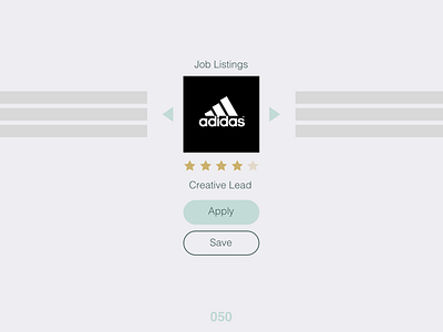 DailyUI #050 Job Listing 050 50 adidas brand button challenge clean dailyui dailyui050 design job listing jrdickie minimal rating slider stars ui uidesign ux uxdesign