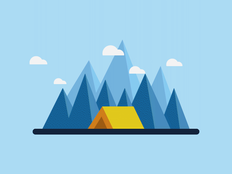 Mountainside Getaway | Flat Vector Illustration animated gif animation illustration illustration art vector vector art