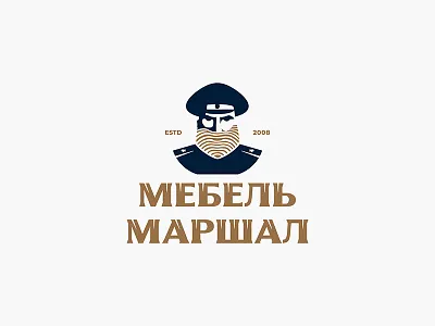 Mebel' Marshal beard branding face face men furniture furniture salon identity logo man marshal production shop tree wood wood texture