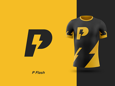 P Flash cool design flash illustration light line logo minimalist modern monogram simple sport strong thunder