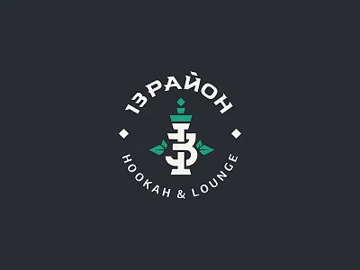 District 13 13 coals hookah identity leaves logo lounge mint