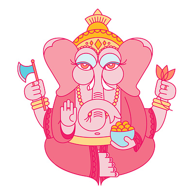 Ganesha geometic hindu illustration