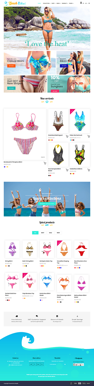 Bikini Shop Ecommerce Website ecommerce design ecommerce shop landingpage shopify woocommerce wordpress