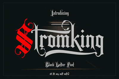 Stromking Gothic Font awesome logo beauty beer blackletter bottle label branding display font font game design logo vintage logo