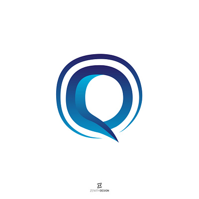 "Q" Logo Design blue lettermark logo new simple logo