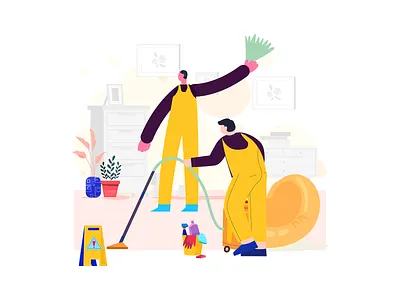 cleaning service cleaning service household housekeeper housework hygiene illustration vector