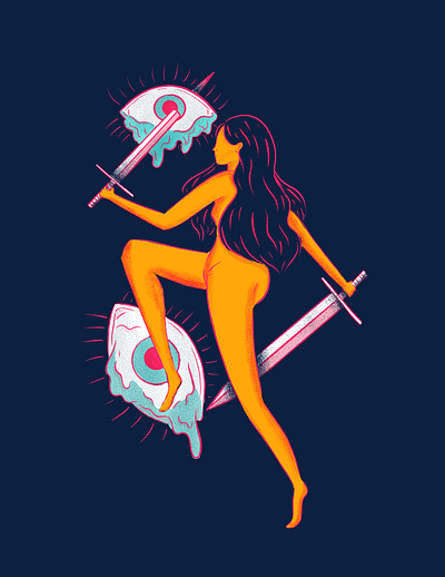 Clarity eyes illustration sword woman